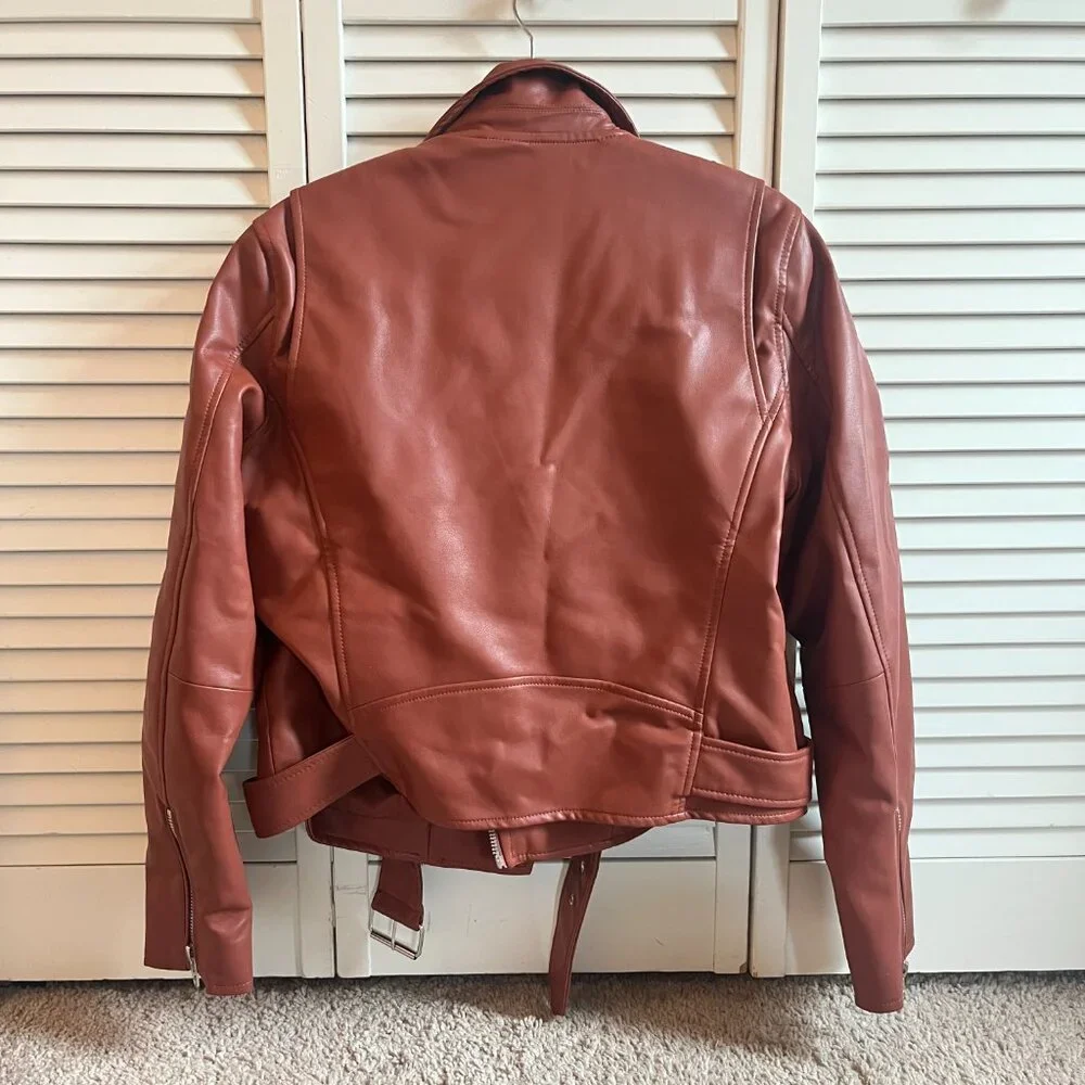 BlankNYC Rust Colored Leather Moto Jacket - Picture 2 of 5
